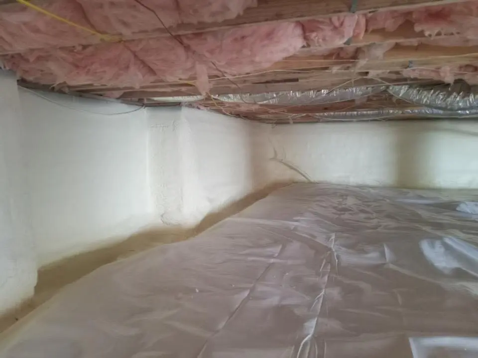 Crawl space encapsulation with closed-cell spray foam for Attic Insulation in San Carlos Park